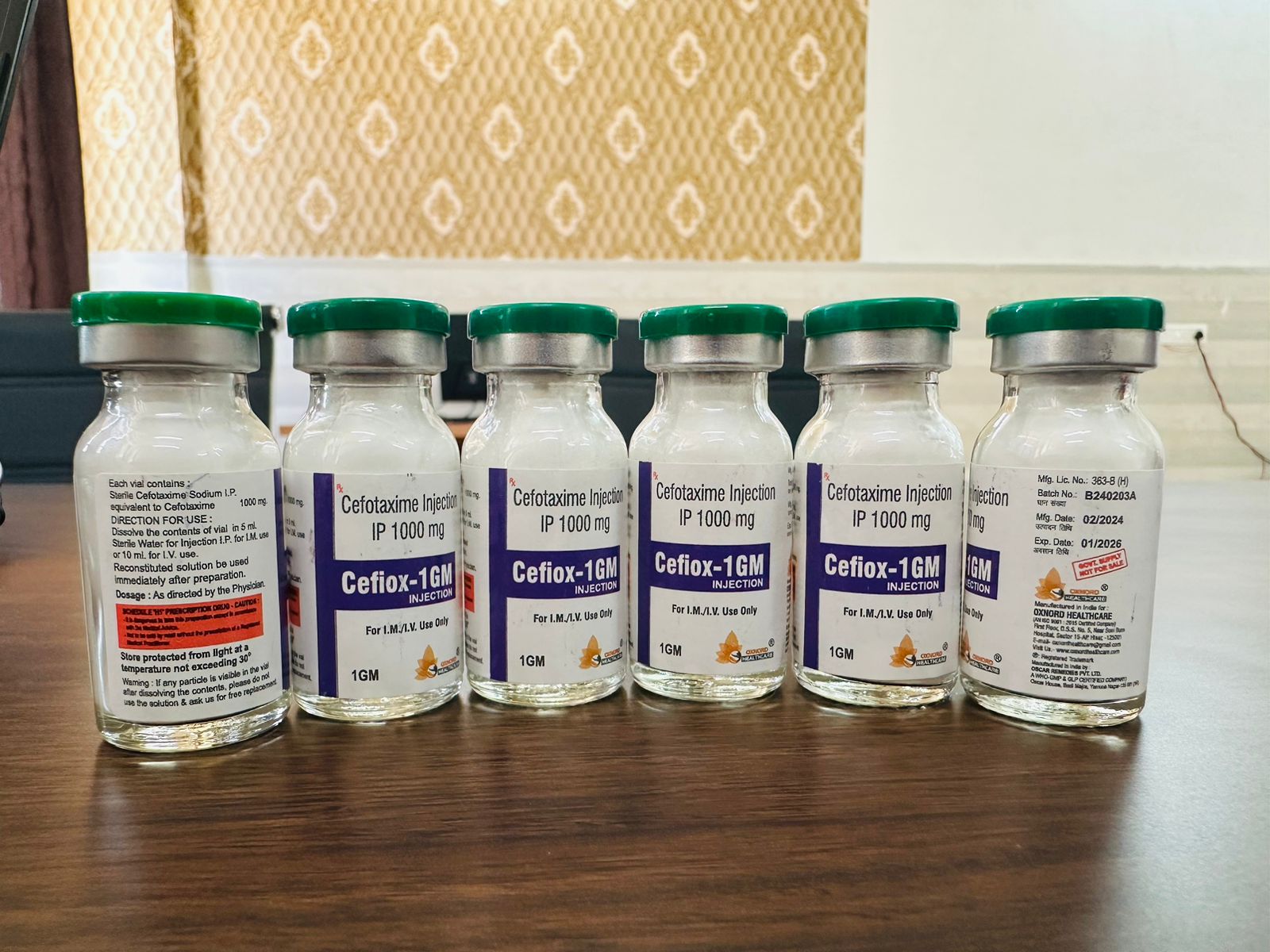 CEFOTAXIME INJECTION IP 1000MG PER 10 ML VAIL